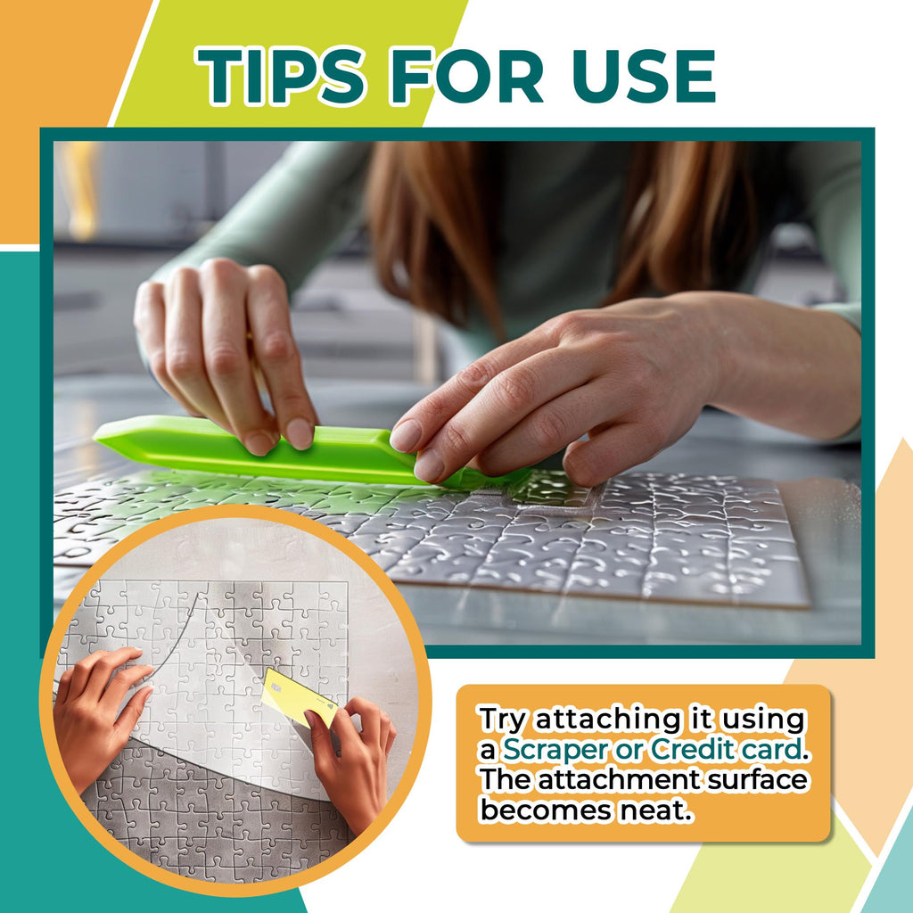 HASHI Puzzle Saver 4 Sheets with Hangers – Peel & Stick Adhesive for 1000-Piece Jigsaw Puzzles