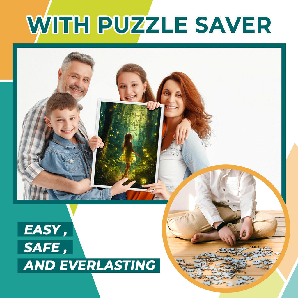 HASHI Puzzle Saver 4 Sheets with Hangers – Peel & Stick Adhesive for 1000-Piece Jigsaw Puzzles