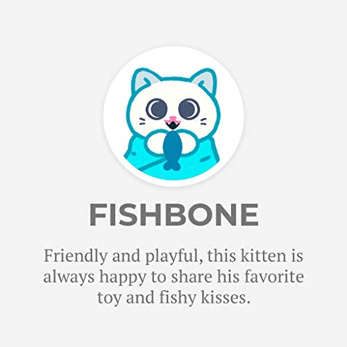 Hashtag Collectibles Purritos Series 2 - Fishbone Plush Toy Figure, 7-Inch White Blue Cat