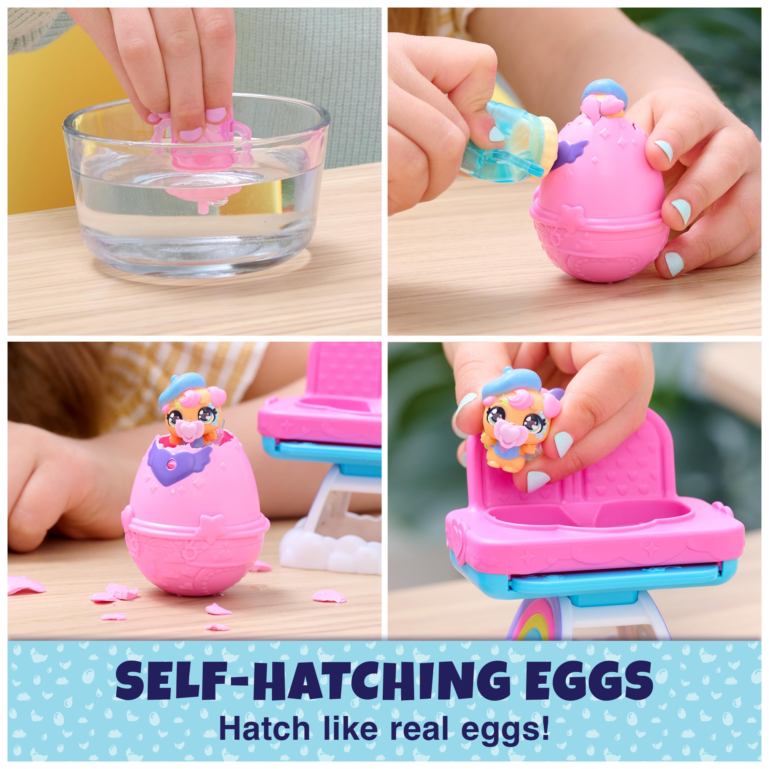 Hatchimals Alive Hungry Hatchimals Playset - Self-Hatching Eggs with Highchair and 2 Mini Figures