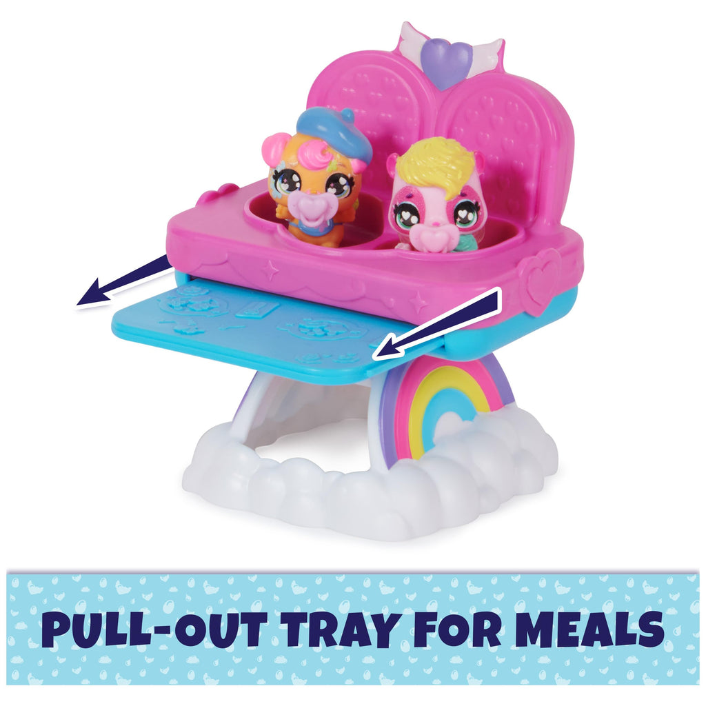 Hatchimals Alive Hungry Hatchimals Playset - Self-Hatching Eggs with Highchair and 2 Mini Figures