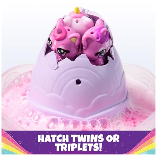 Hatchimals Alive Rainbow Splash Fizzy Color Surprise – Unbox Twins or Triplets from a Color-Changing Egg