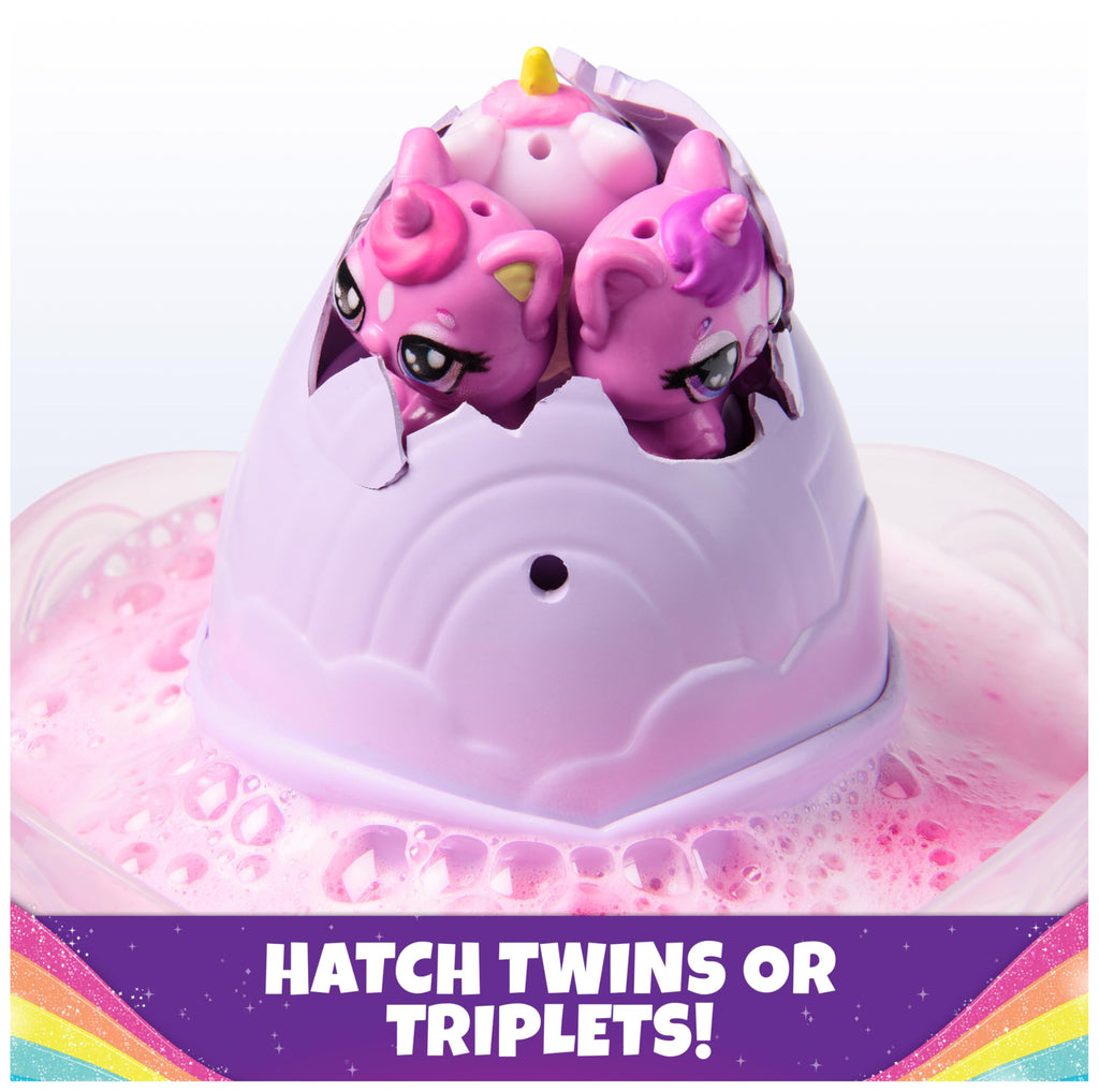 Hatchimals Alive Rainbow Splash Fizzy Color Surprise – Unbox Twins or Triplets from a Color-Changing Egg