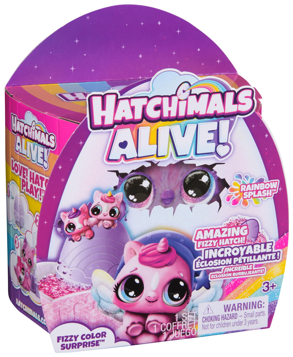 Hatchimals Alive Rainbow Splash Fizzy Color Surprise – Unbox Twins or Triplets from a Color-Changing Egg