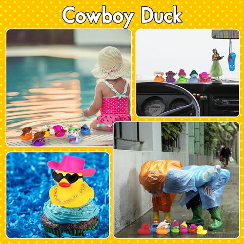 HAVAGDTM 64-Piece Mini Duck Party Favors with Sunglasses, Hats, and Necklaces – Bulk Water Toys for Kids