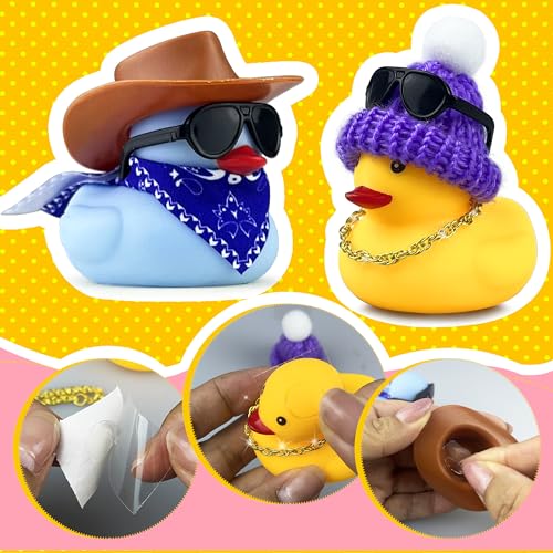 HAVAGDTM 64-Piece Mini Duck Party Favors with Sunglasses, Hats, and Necklaces – Bulk Water Toys for Kids