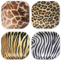 Havercamp Jungle Safari Dinner Plates - 16 Large Paper Plates with Realistic Animal Prints