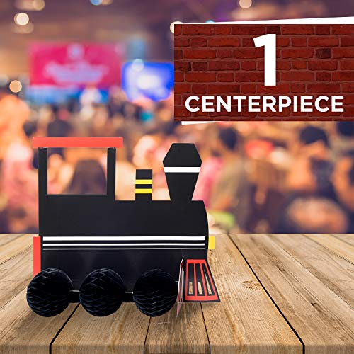 Havercamp Train Centerpiece Set – 3-Piece Cardboard Birthday Decor, Easy Assembly, 11.5x13.5 Inches