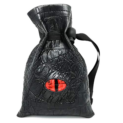 Haxtec Dragon Dice Bag – PU Leather Pouch with 3D Glass Dragon Eye (Patent D893867)