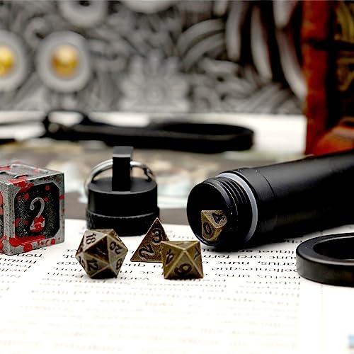 Haxtec Mini Metal Dice Set (6mm) – Bronze Keychain Dice for D&D – Portable RPG Accessories