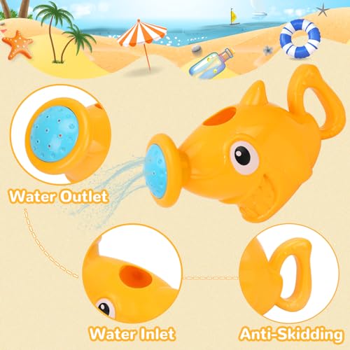 HCFJEH 13-Piece Bath Toy Set for Toddlers 1-3 – Floating Boats, Sea Animal Cups & Shark Shower Head