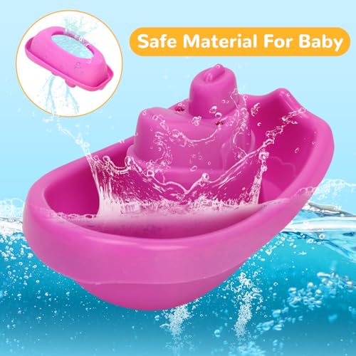 HCFJEH 13-Piece Bath Toy Set for Toddlers 1-3 – Floating Boats, Sea Animal Cups & Shark Shower Head