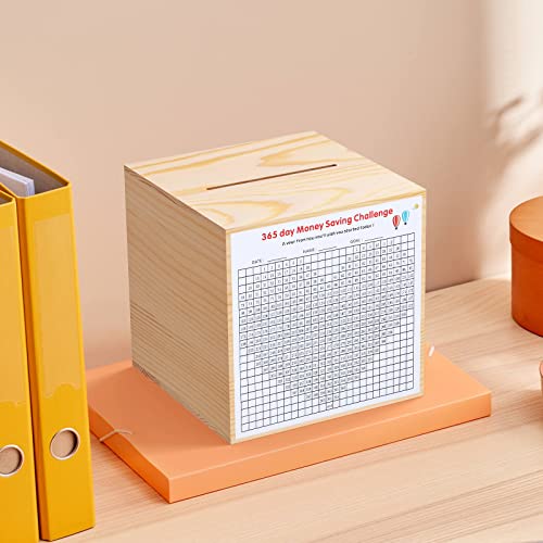 HCHANGEN Natural Wood Piggy Bank – 4.72-Inch Savings Box for Adults & Kids, Cannot Be Opened Without Destroying