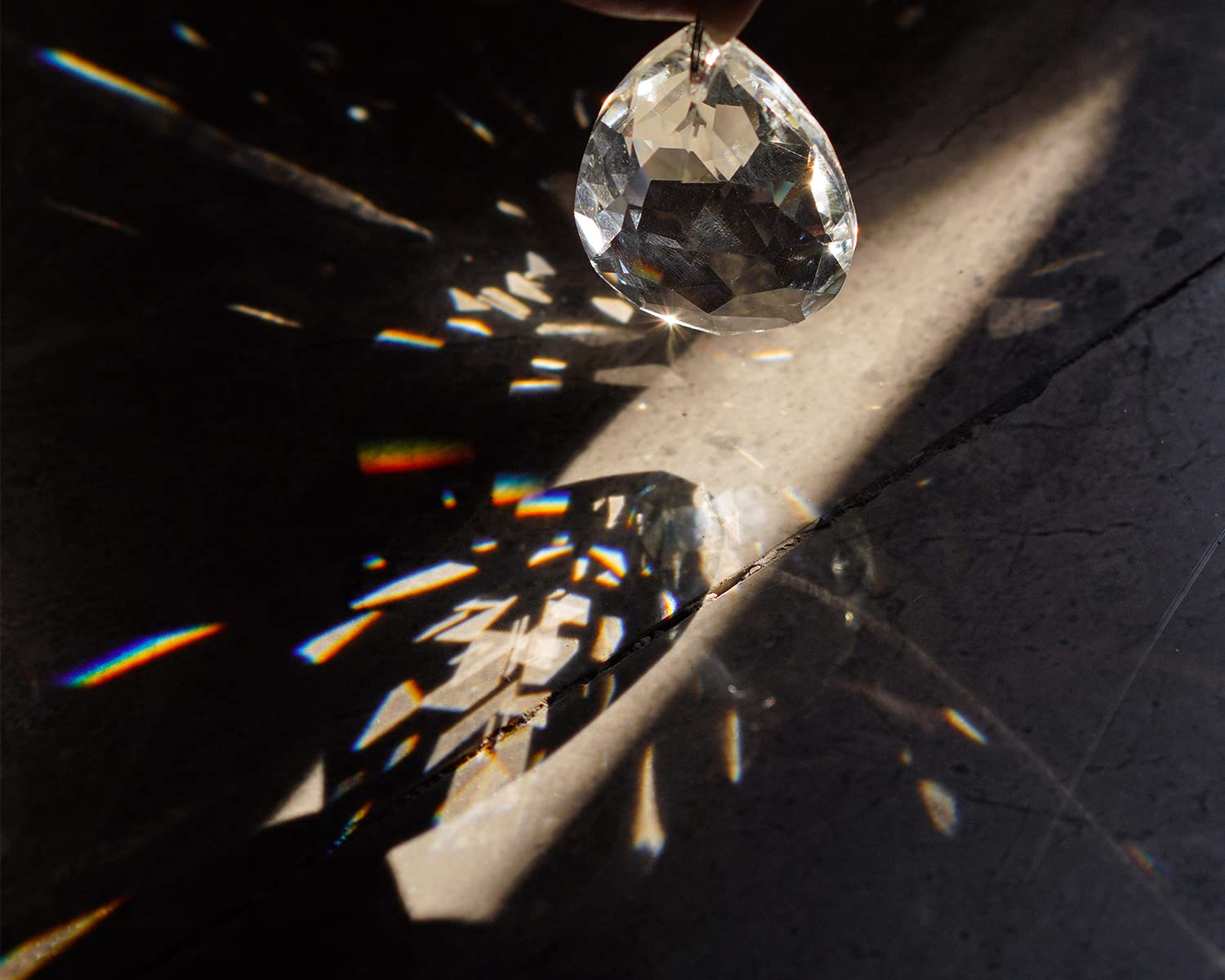 H&D 10-Pack 50mm Crystal Teardrop Prisms - Clear K9 Glass Chandelier Pendants
