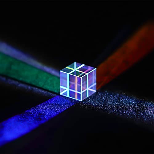 HDCRYSTALGIFTS 25mm Optical Glass X-Cube Prism – RGB Dispersion, Spectrum, Photography Props