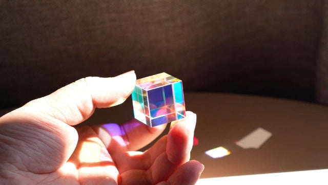 HDCRYSTALGIFTS 25mm Optical Glass X-Cube Prism – RGB Dispersion, Spectrum, Photography Props