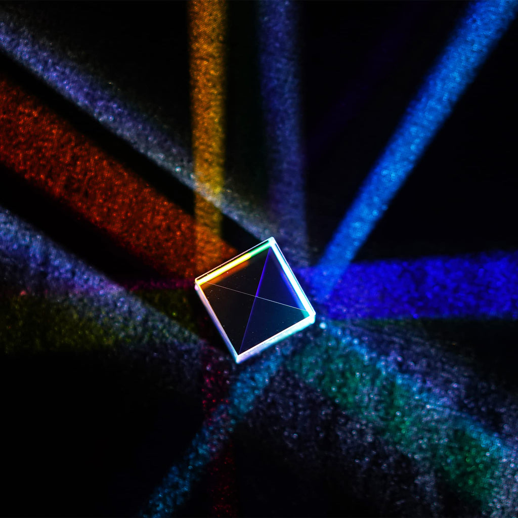 HDCRYSTALGIFTS 25mm Optical Glass X-Cube Prism – RGB Dispersion, Spectrum, Photography Props