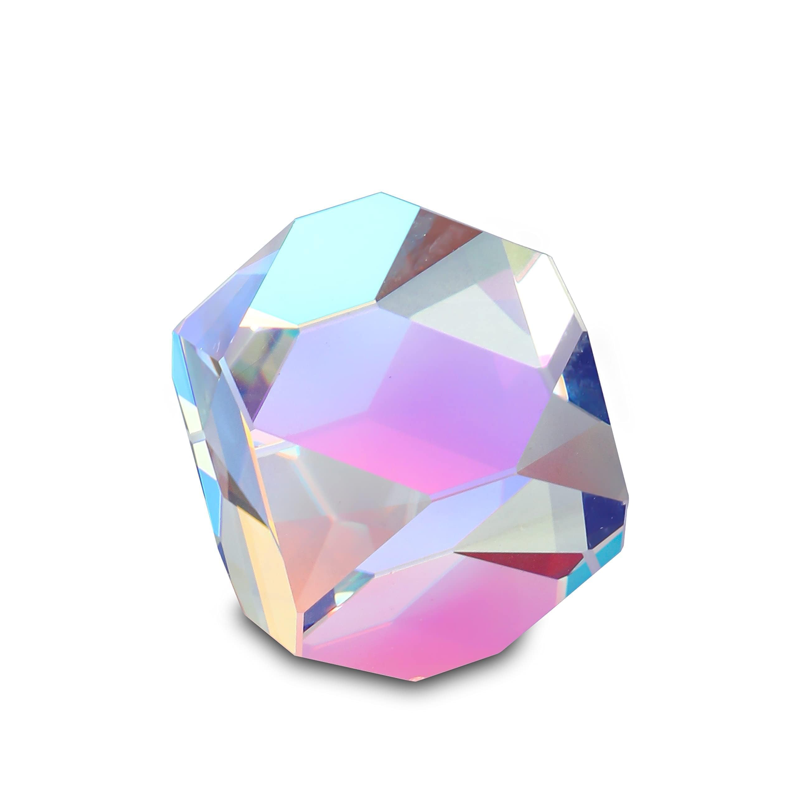 HDCRYSTALGIFTS Color Cube Prism 20mm – K9 Optical Glass RGB Dispersion Prism for Photography and Desk Decor