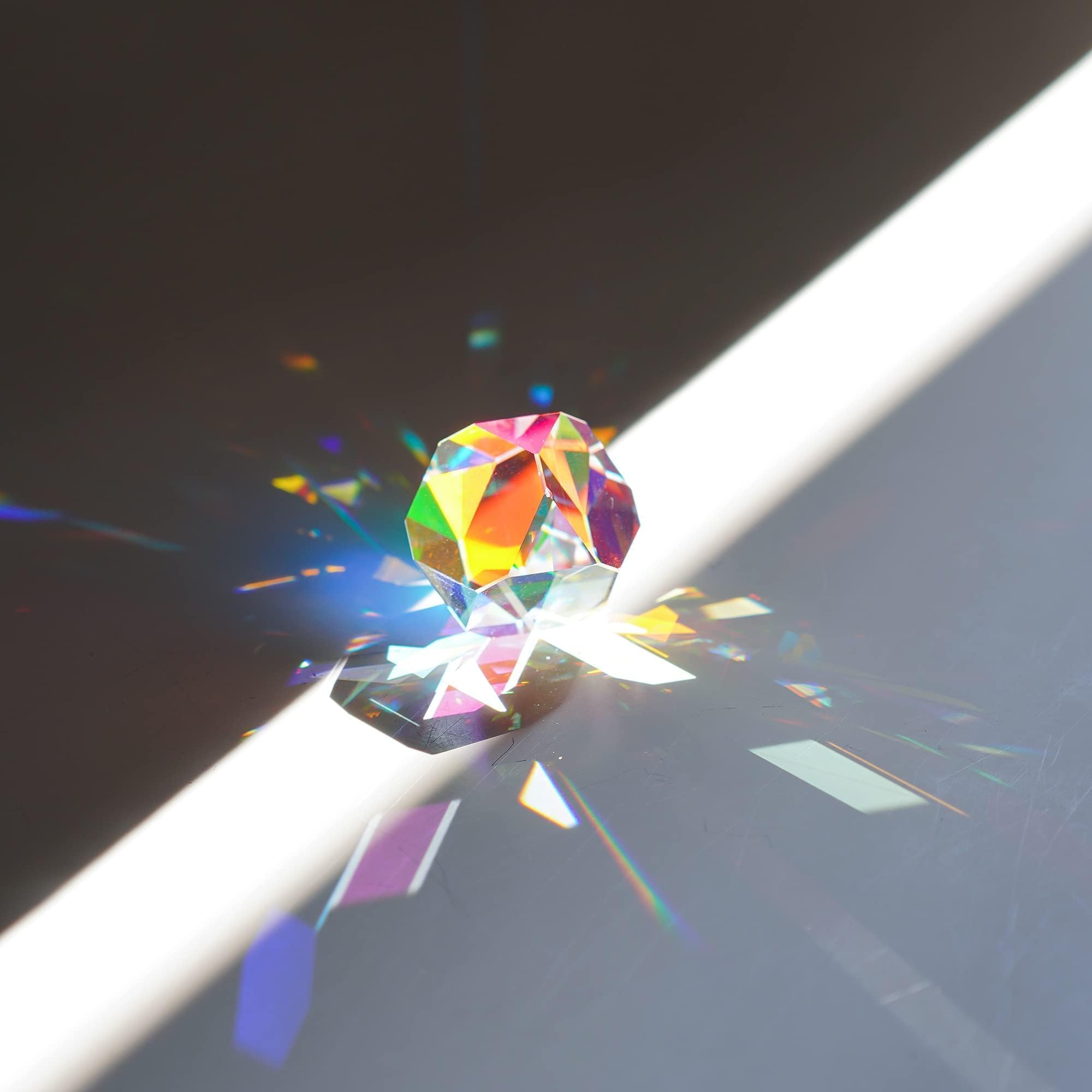 HDCRYSTALGIFTS Color Cube Prism 20mm – K9 Optical Glass RGB Dispersion Prism for Photography and Desk Decor