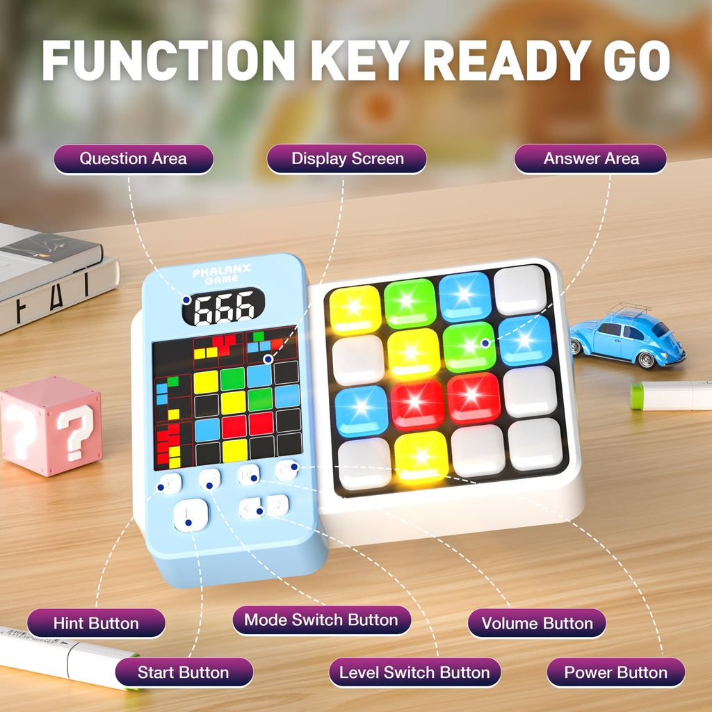 HDPERMNO Interactive Puzzle Game for Kids 8-13, Bright Blue - 3 Modes, 300+ Challenges