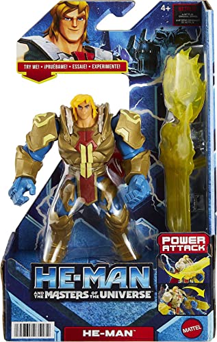 He-Man Grayskull Armor Action Figure – 5.5-in Power Attack, Shield & Weapon, Ages 4+