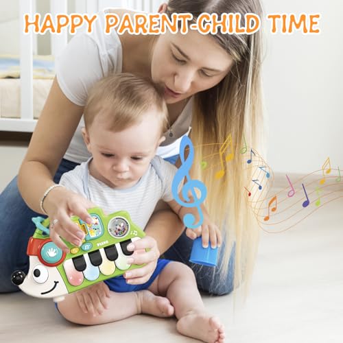 Hedgehog Musical Toy for 1 Year Old – Light Up Baby Piano with Sounds and Numbers