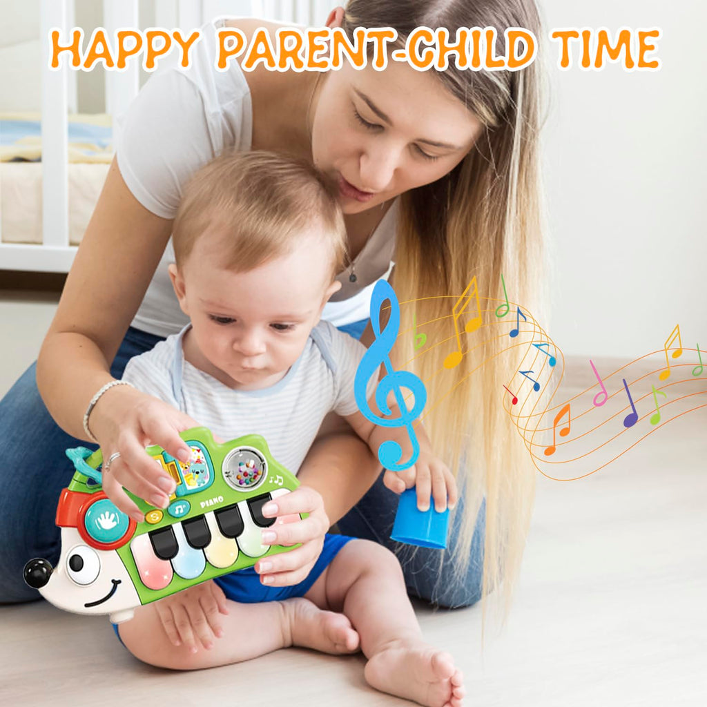 Hedgehog Musical Toy for 1 Year Old – Light Up Baby Piano with Sounds and Numbers