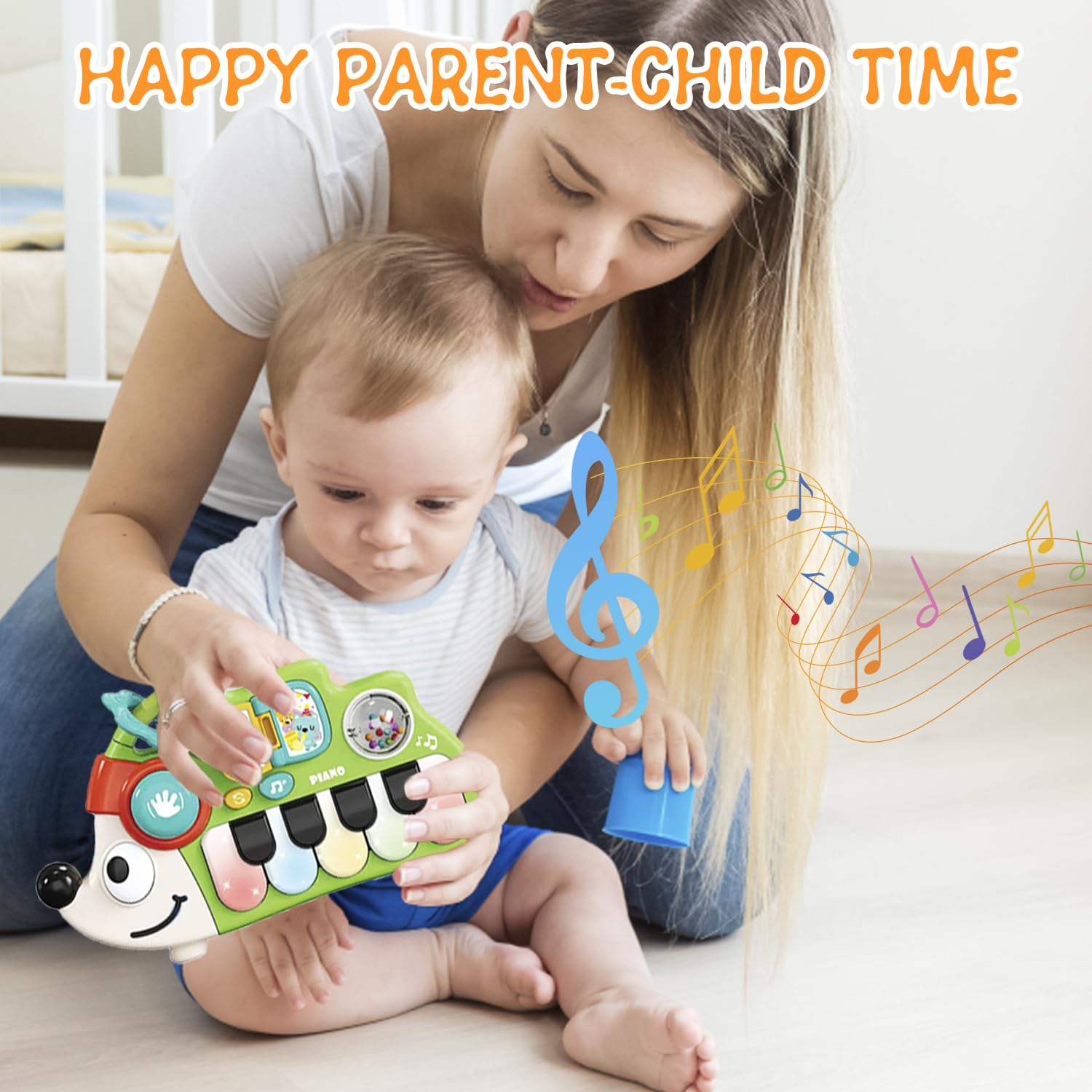Hedgehog Musical Toy for 1 Year Old – Light Up Baby Piano with Sounds and Numbers