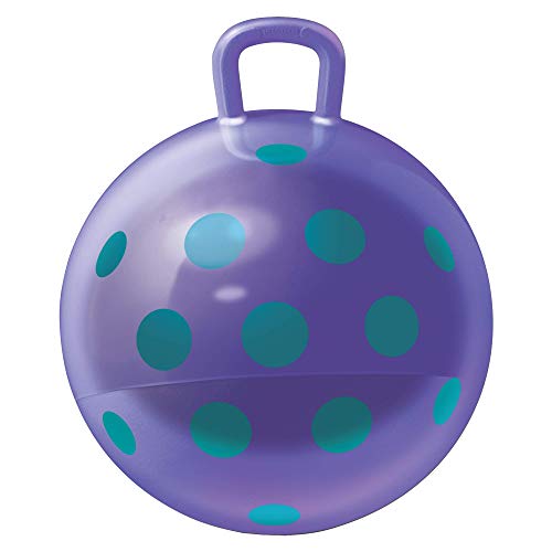 Hedstrom 15-Inch Metallic Purple Polka Dot Hopper Ball, Indoor Outdoor Bouncing Toy