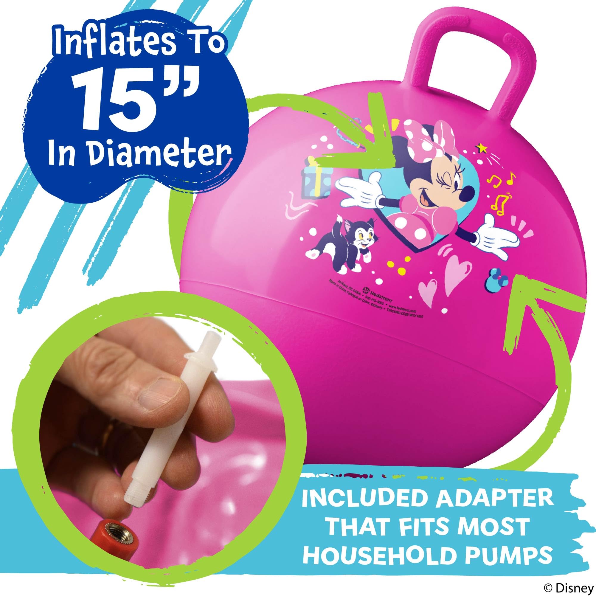 Hedstrom Minnie Mouse Hopper Ball – 15 Inch Jumping Ball for Kids