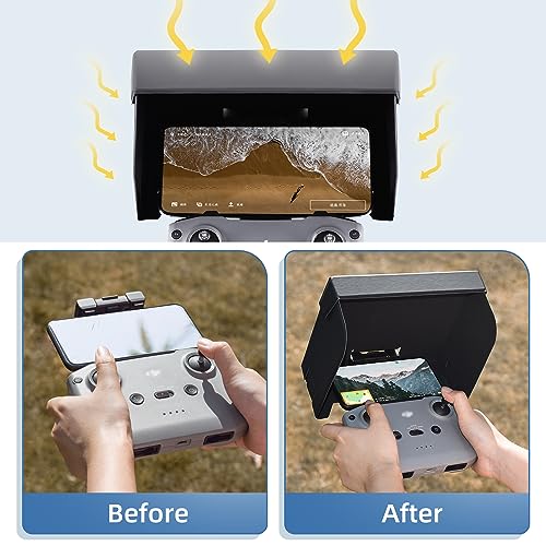 HeiyRC Anti-Glare Foldable Sun Hood for DJI Controllers – Compatible with Mini 4 Pro, Air 3, Mavic 3, and More