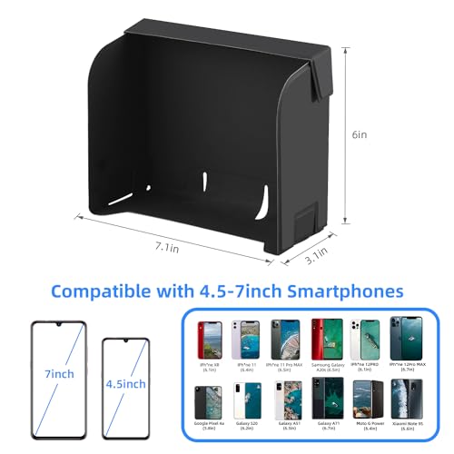 HeiyRC Anti-Glare Foldable Sun Hood for DJI Controllers – Compatible with Mini 4 Pro, Air 3, Mavic 3, and More