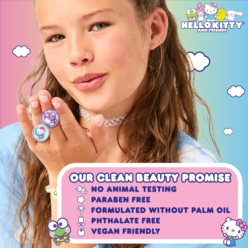 Hello Kitty and Friends Sparkling Nail Art Kit – Water-Based Polishes, Press-On Nails & Stickers