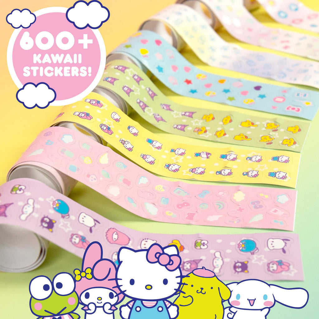 Hello Kitty and Friends Sparkling Nail Art Kit – Water-Based Polishes, Press-On Nails & Stickers
