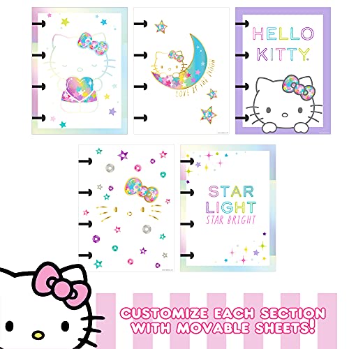 Hello Kitty DIY Glitter Micro Journal – 40+ Stationery Accessories, Stickers, Interchangeable Discs, Squishy Cover