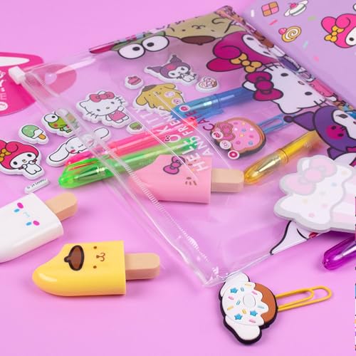 Hello Kitty & Friends Café Stationery Set - 22-Piece Kawaii School Supplies with Notebook, Stickers, Pens
