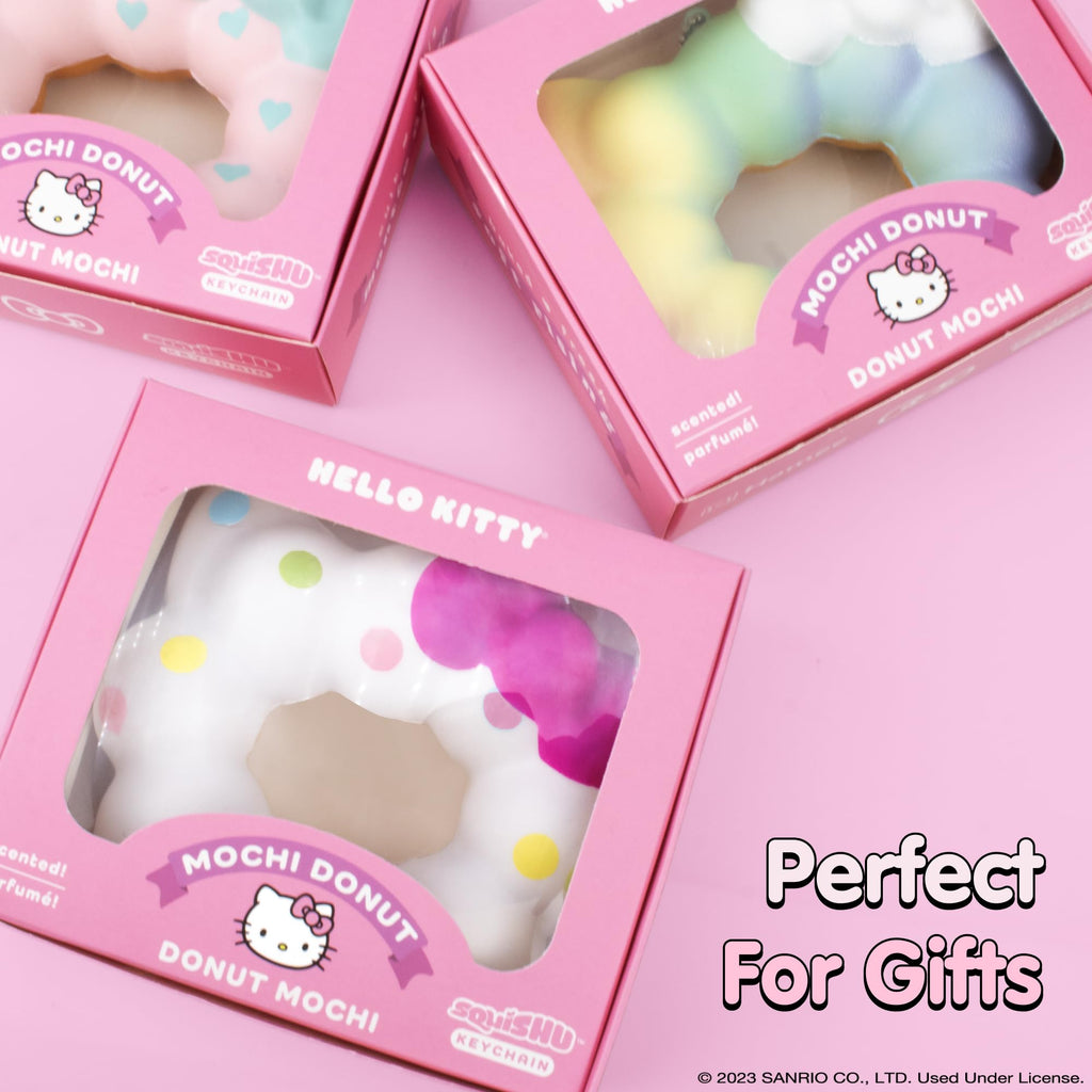 Hello Kitty Mochi Donut Squishy Keychain - Slow Rising Kawaii Stress Toy by Hamee