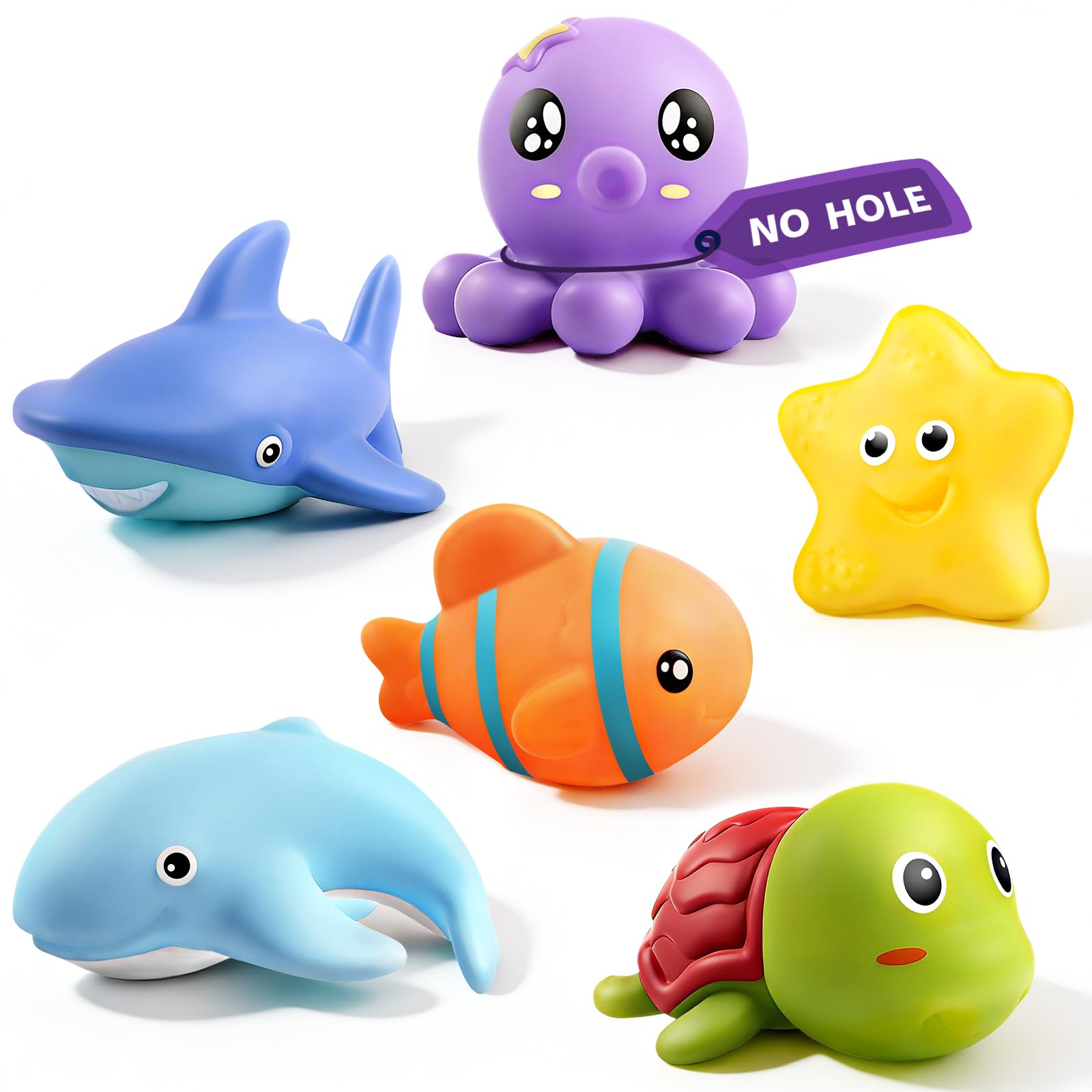 Hely Cancy Infant Bath Toys – No Hole Animal Bathtub Toys for 18 Months+