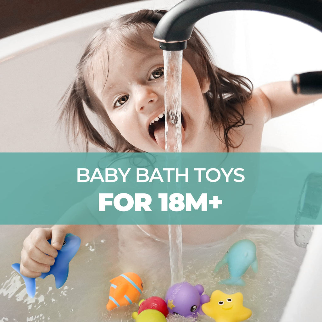 Hely Cancy Infant Bath Toys – No Hole Animal Bathtub Toys for 18 Months+