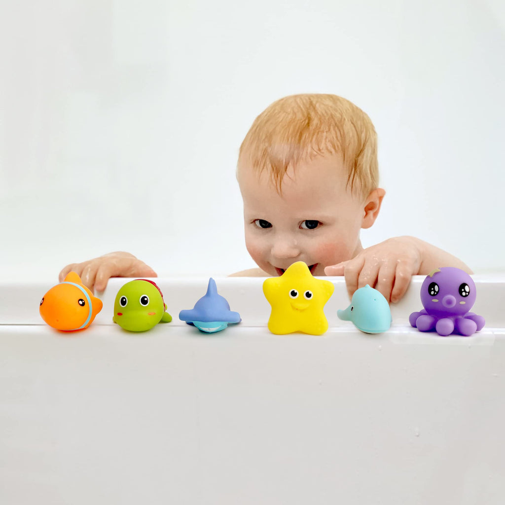 Hely Cancy Infant Bath Toys – No Hole Animal Bathtub Toys for 18 Months+