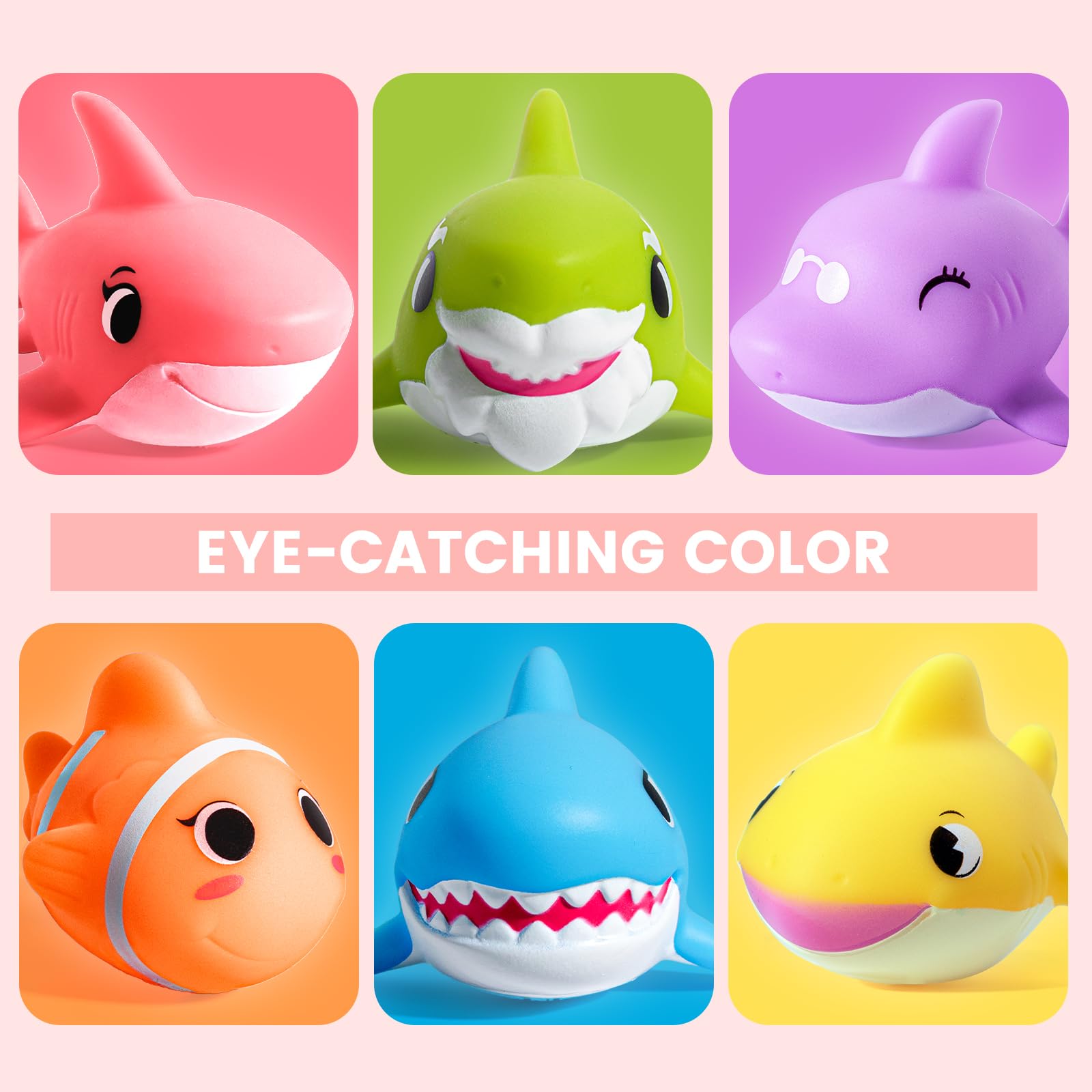 Hely Cancy No Hole Bath Toys for Babies 1.5+ Years - Soft, Safe, Colorful Animal Tub Toys