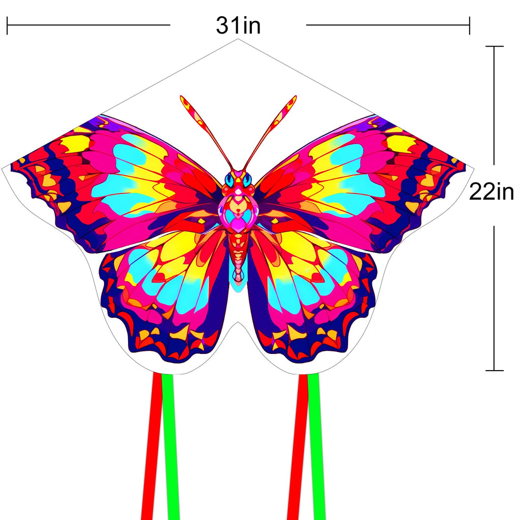 HENGDA KITE 2-Pack Butterfly Kite for Beginners - Easy to Fly, Nylon, Pink, 53 inch