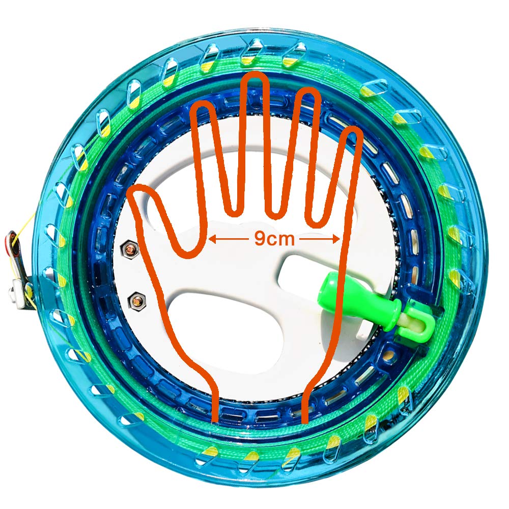 HENGDA KITE 7.2-Inch Kite Line Winder with Lock and Steel Bearings – Pre-Wound 650ft 60lb Line