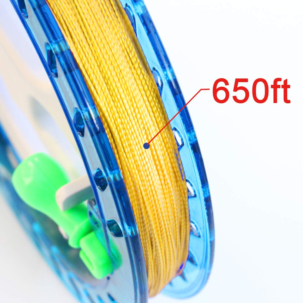HENGDA KITE 7.2-Inch Kite Line Winder with Lock and Steel Bearings – Pre-Wound 650ft 60lb Line