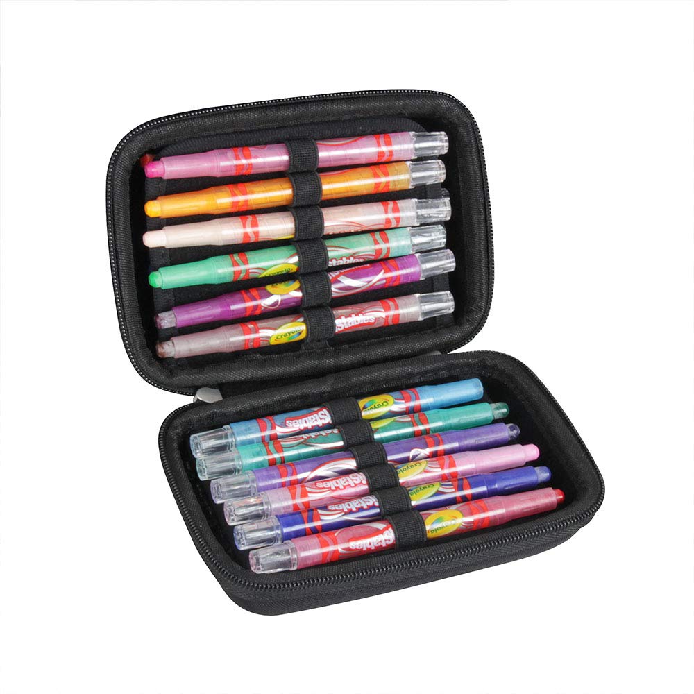 Hermitshell Hard EVA Travel Case for Crayola Mini Twistables Crayons (24 Count) – Black