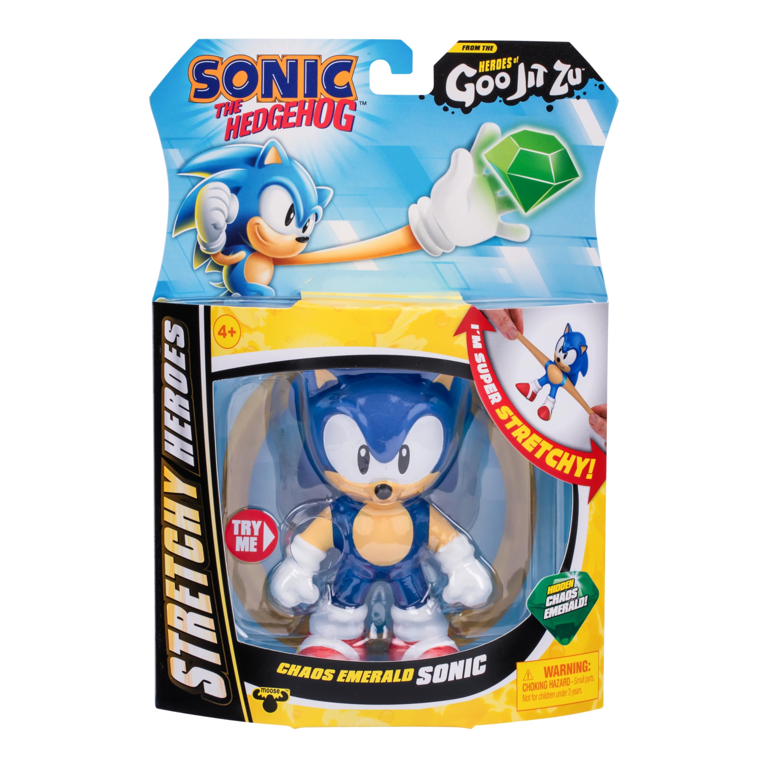 Heroes of Goo Jit Zu Chaos Emerald Sonic – Stretchy Action Figure with Hidden Gem Inside