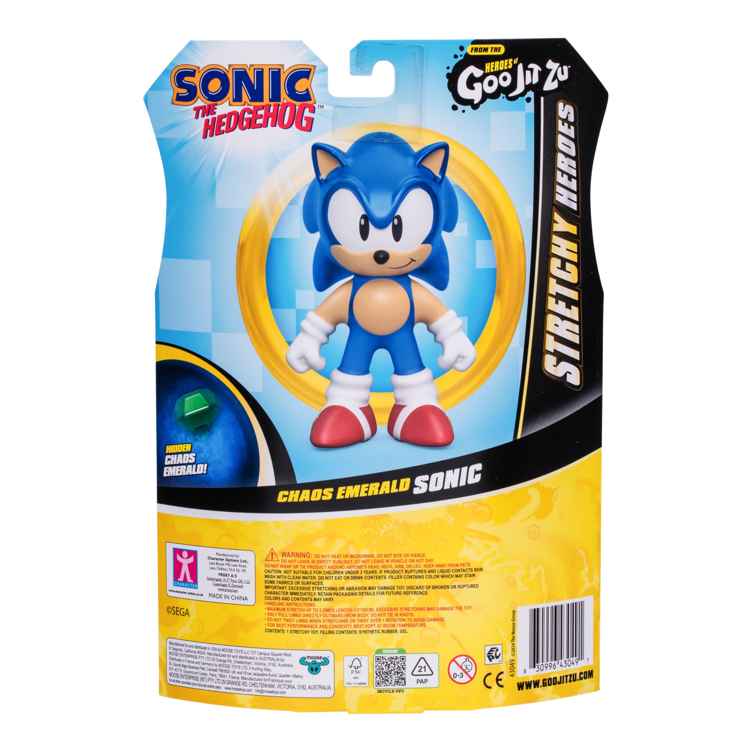 Heroes of Goo Jit Zu Chaos Emerald Sonic – Stretchy Action Figure with Hidden Gem Inside