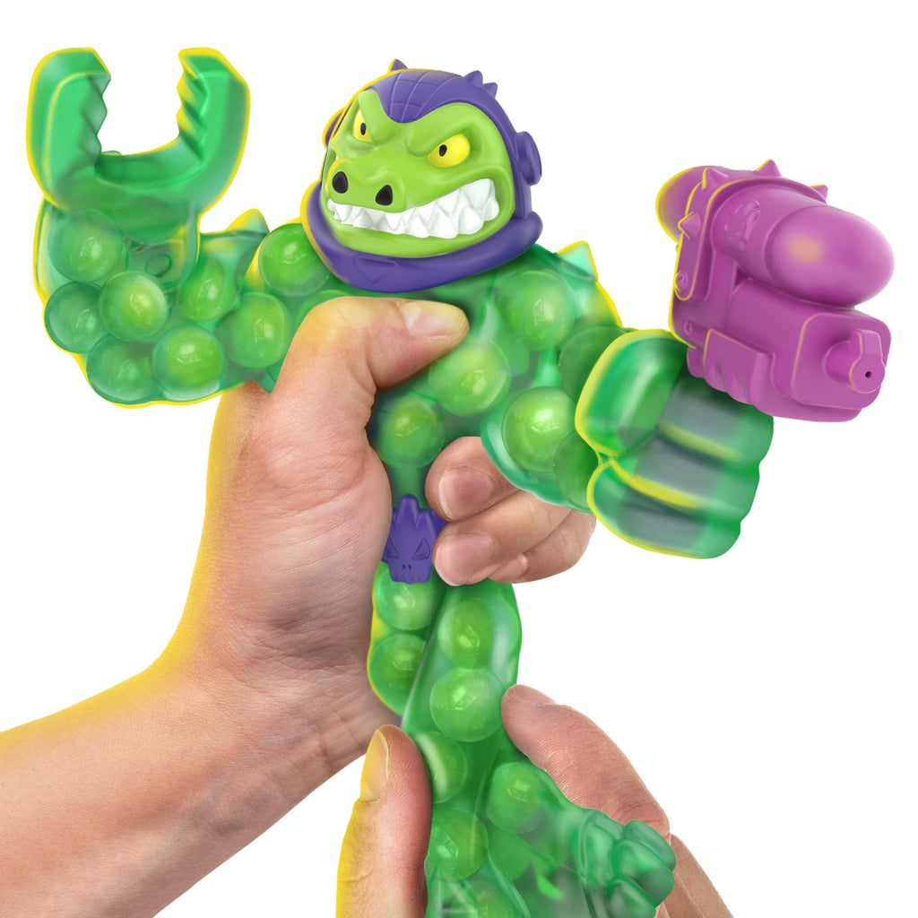 Heroes of Goo Jit Zu Galaxy Blast Rock Jaw Action Figure with Water Blaster - Super Scrunchy Stretchy Toy