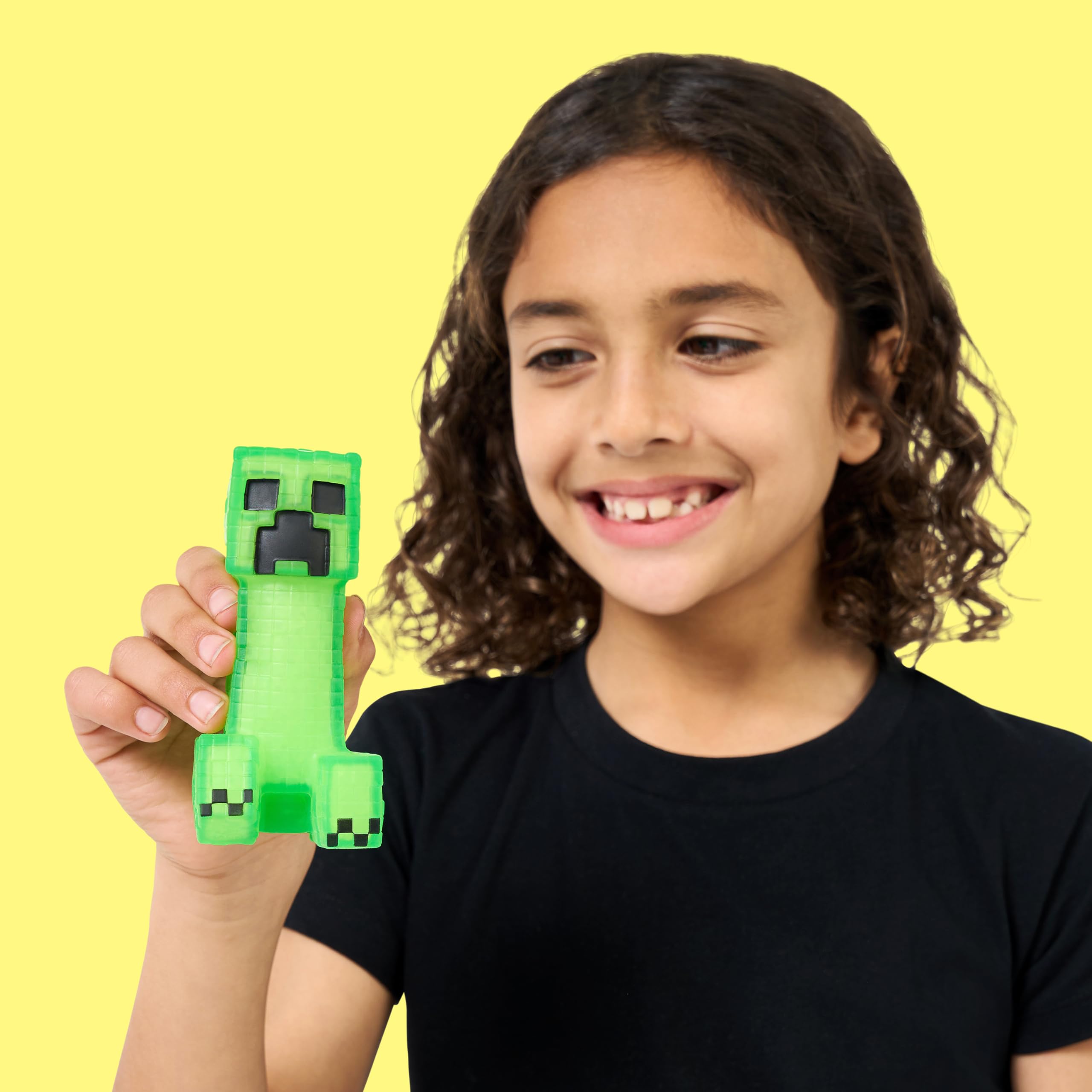 Heroes of Goo Jit Zu Minecraft Creeper Stretchy Figure – Super Crunchy Goo with Hidden Gunpowder Piece