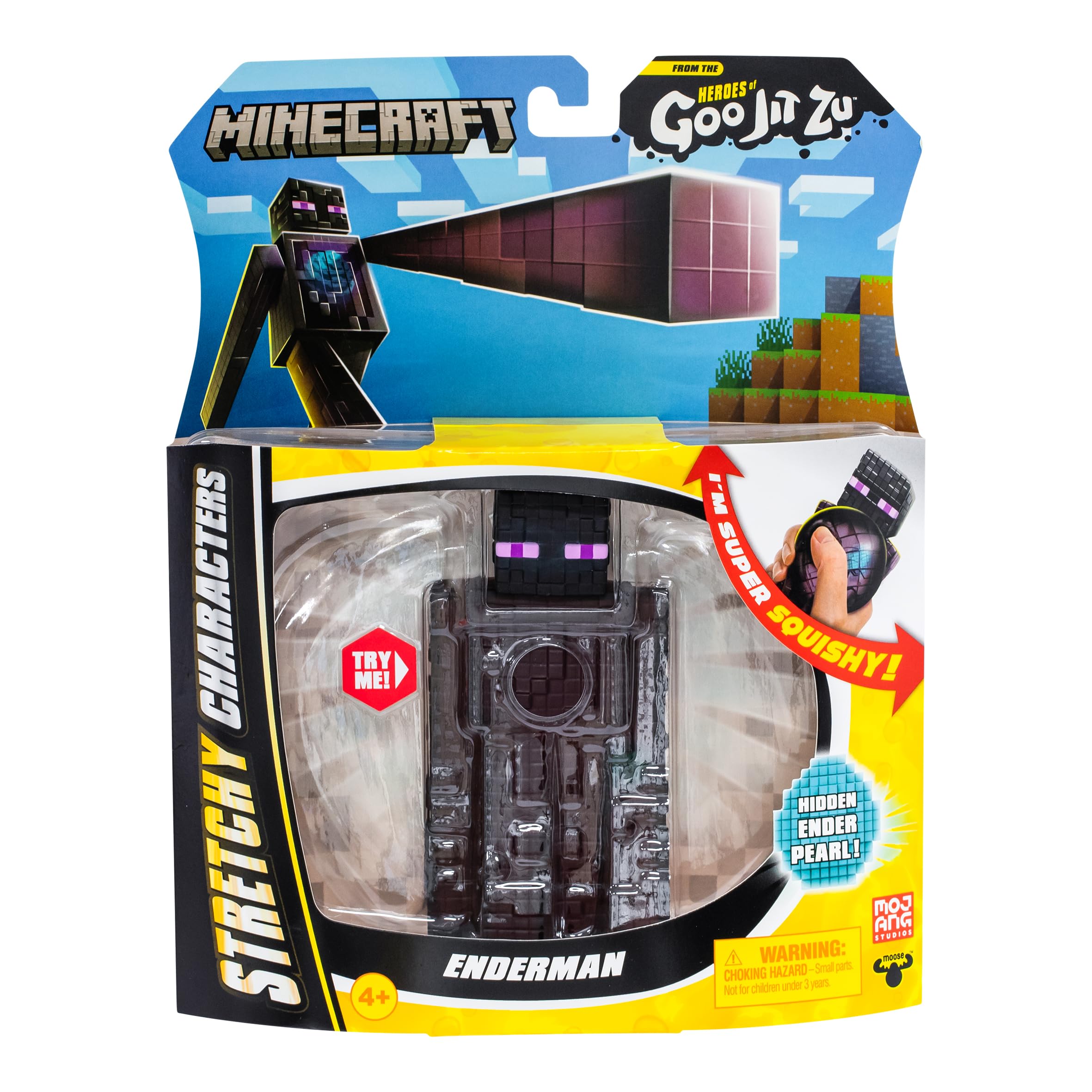 Heroes of Goo Jit Zu Minecraft Enderman Stretchy Figure with Hidden Ender Pearl, Stretches 3x Size